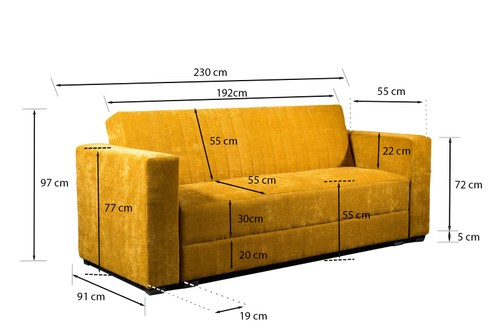 Seattle Sleeper Couch (JND516-10 Gold)