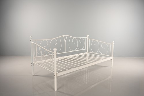 Steel Day Bed (White) - Single