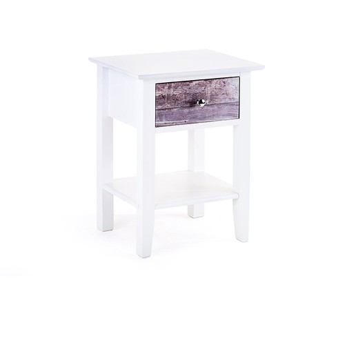 Oslo 1 Drawer Pedestal (White Wooded)