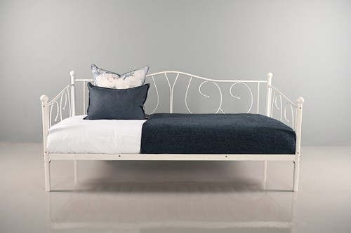 Steel Day Bed (White) - Single