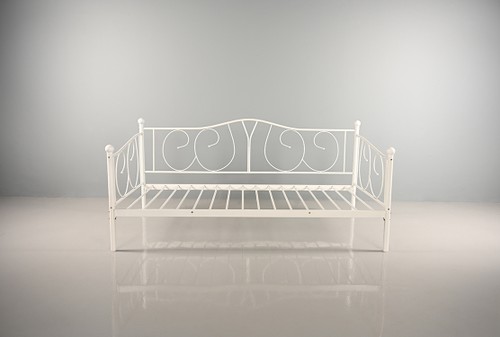 Steel Day Bed (White) - Single