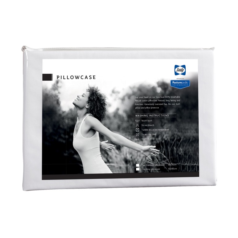 Sealy 200TC Cotton Pillow Case (White)