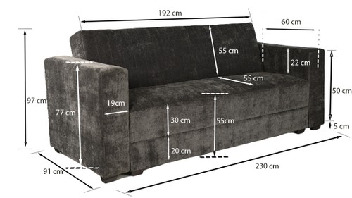 Seattle Sleeper Couch (JND516-7 Charcoal)