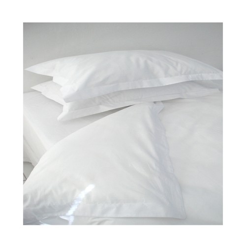 TMW (RT) Cotton Percale 200TC Oxford Duvet Cover Set (White)